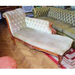 UPHOLSTERED CHAISE LONGUE. Upholstered chaise longue, W ~ 163cm