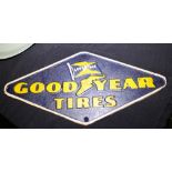 GOODYEAR TYRES SIGN. Cast iron Goodyear Tyres sign,  W ~ 40cm
