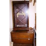 DRAWERS AND CABINET. Oak chest of two drawers and a cabinet