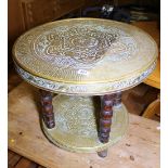 CIRCULAR TABLE. Oriental brass circular table, D ~ 61cm