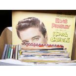 MIXED RECORDS. Box of 33rpm and 45rpm records including Elvis