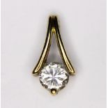 GOLD PENDANT. 9ct gold CZ pendant