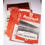 FOOTBALL PROGRAMMES. 1960s Arsenal football programmes, 62/63 Sheffield Wednesday, 63/64 Spurs, West