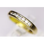 18CT GOLD ETERNITY RING. 18ct gold stone channel set half eternity ring, 0.27ct , size P