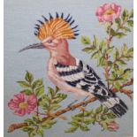 HOOPOE TAPESTRY. Tapestry picture of a hoopoe. , 30 x 35cm