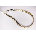 WOVEN BRACELET. Sterling silver gold plated tri colour woven bracelet