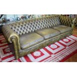 CHESTERFIELD. Pegasus green leather button back long Chesterfield by Art Forma W ~ 232cm