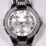 GENTS GUESS WRISTWATCH Gents Guess stainless steel diamante faced wristwatch, RRP £349