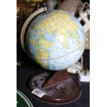 VINTAGE GLOBE. Retro style aluminium globe with mount