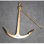 BRASS ANCHOR. Brass decorative anchor. H: 30 CM.