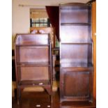 BOOKCASES.Two small oak bookcases, H ~ 112cm