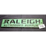 RALEIGH SIGN. Cast iron Raleigh sign  W ~ 30cm
