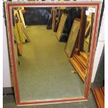 GILT FRAMED MIRROR. Gilt framed mirror with bevelled edge glass, 45 x 70cm