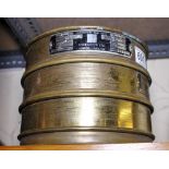 ENDECOTTES LABORATORY SIEVE. Brass laboratory test sieve by Endecottes Ltd