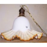 GLASS LIGHT SHADE. Vintage flared glass light shade, DIA - 35 cm.