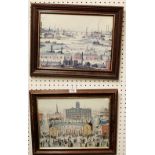 LOWRY PRINTS. Two Lowry prints. 30 x 40cm.