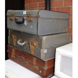 Three vintage suitcases