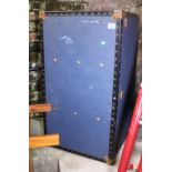 Large metal bound luggage trunk