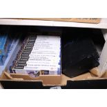 Box of Playstation 2 equipment including console, games etc