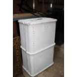 Painted white travel trunk