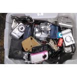 Box of cameras and mobile phones