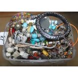 Box of unsorted costume jewellery