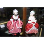 Two Royal Doulton ceramic lady figurines, Peggy HN2036 and Goody Two Shoes HN2037