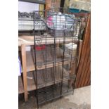 Wrought iron folding three shelf unit