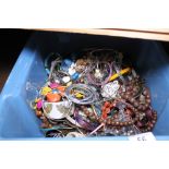 Box of unsorted costume jewellery