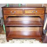 Small mahogany bookshelves with two drawers, 76 x 29 x 74cm
