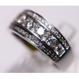 9ct white gold 1.00ct diamond ring, size N