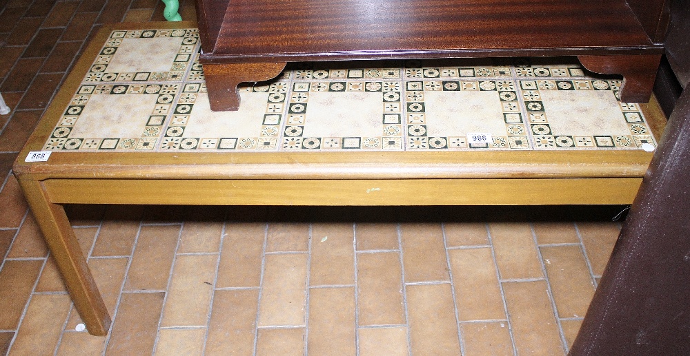 Tile topped coffee table