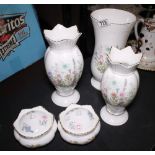 Five pieces of Aynsley ceramics Wild Tudor and Winsor pattern