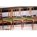 Three upholstered Edwardian dining chairs