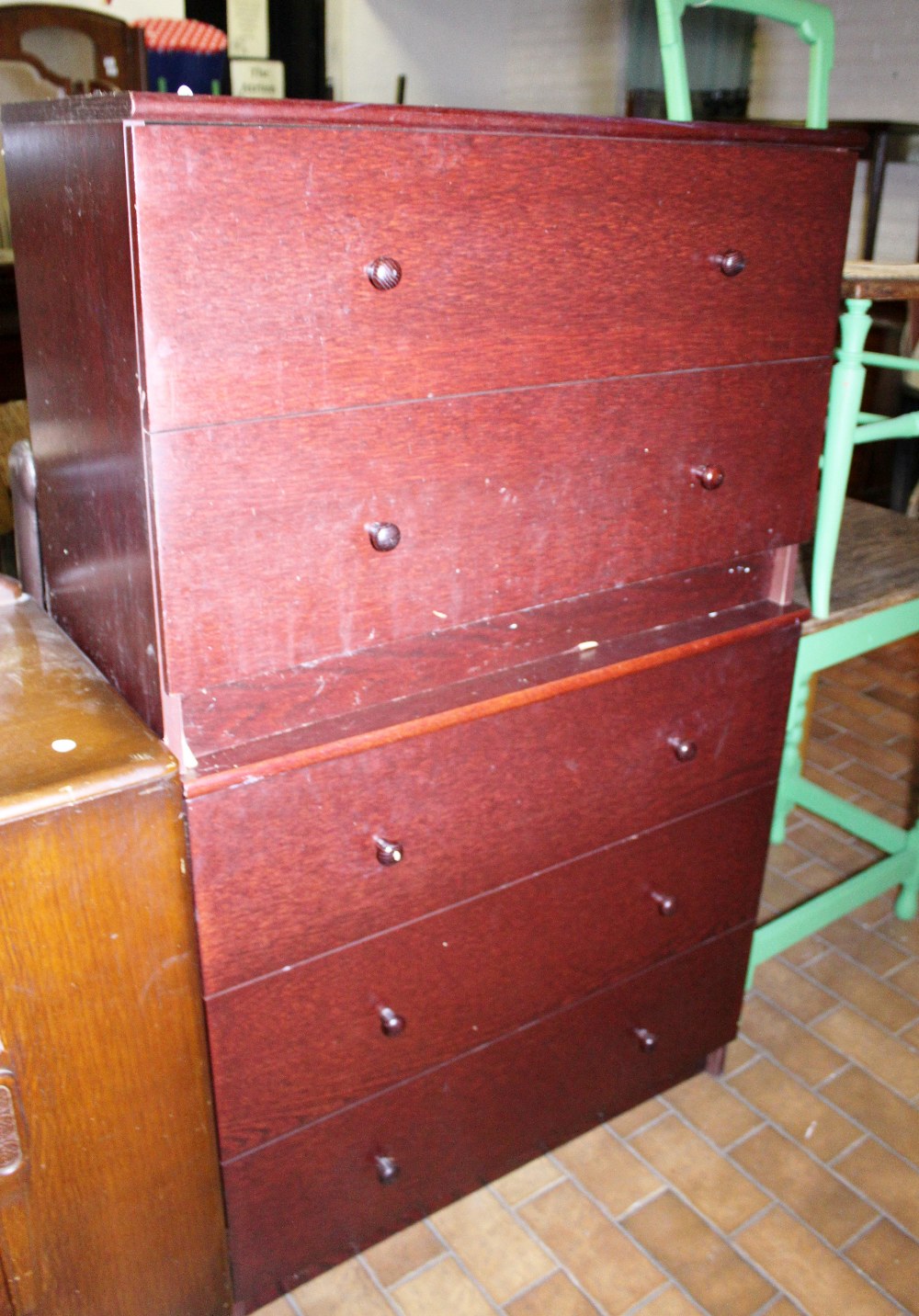 Two sets of drawers