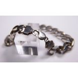Heavy sterling silver gents curb bracelet