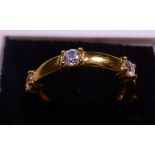 Silver CZ gold plated ring, size L