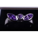 Silver amethyst ring, size N