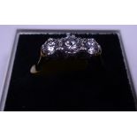 18ct gold 1.00ct three stone diamond ring, size N/O, RRP £3200