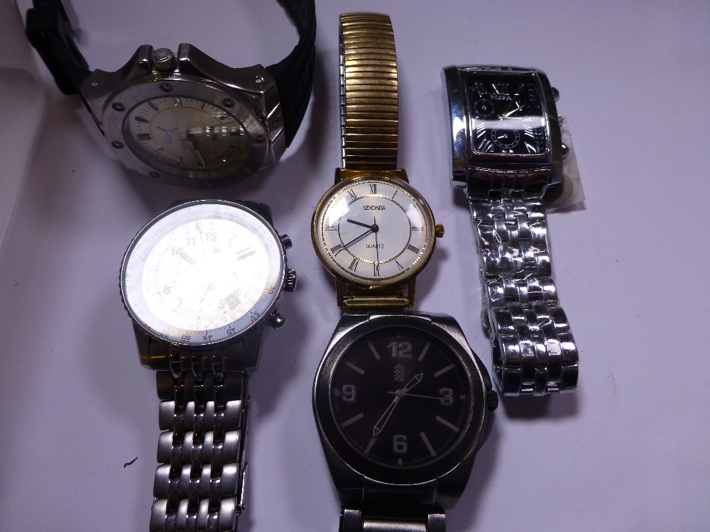 Box of gents fashion wristwatches