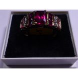 18ct gold ruby and diamond ring, ruby approximately 1.00ct, size N, RRP £1500