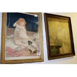 TWO PRINTS. Gilt framed and glazed vintage print plus further print