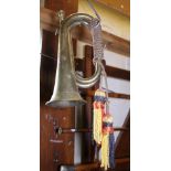 BRASS BUGLE. Vintage bugle with original cord and tassles