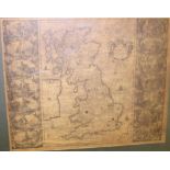 ANTIQUE MAP. Framed and glazed antique map of Britain