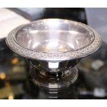 CHRISTOFLE DISH. Small Christofle silver plated pedestal footed dish, D ~ 8.5cm
