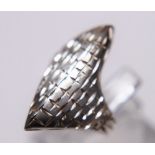 STERLING SILVER RING. Sterling silver fancy ring, size J