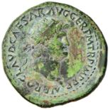 Roman coins Empire - Nerone (54-68) Dupondio – Testa radiata a d. – R/ ROMA, Roma seduta a s. –