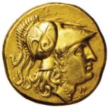 Greek coins - MACEDONIA Alessandro Magno (336-323 a.C.) Statere (Abido) Testa elmata di Atena a d. –