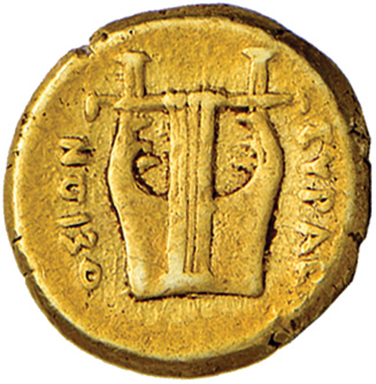 Greek coins - SICILIA Siracusa  – 25 Litre - Testa laureata di Apollo a s. - R/ Tripode – S.Cop. 708 - Image 2 of 2