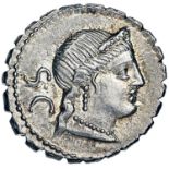 Roman coins Republic - Naevia – C. Naevius Balbus - Denario (79 a.C.) Testa di Venere a d. -  R/